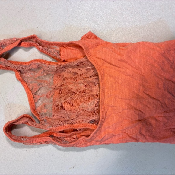 Neon Pink/Orange Lace Racerback Tank Top - Picture 4 of 4